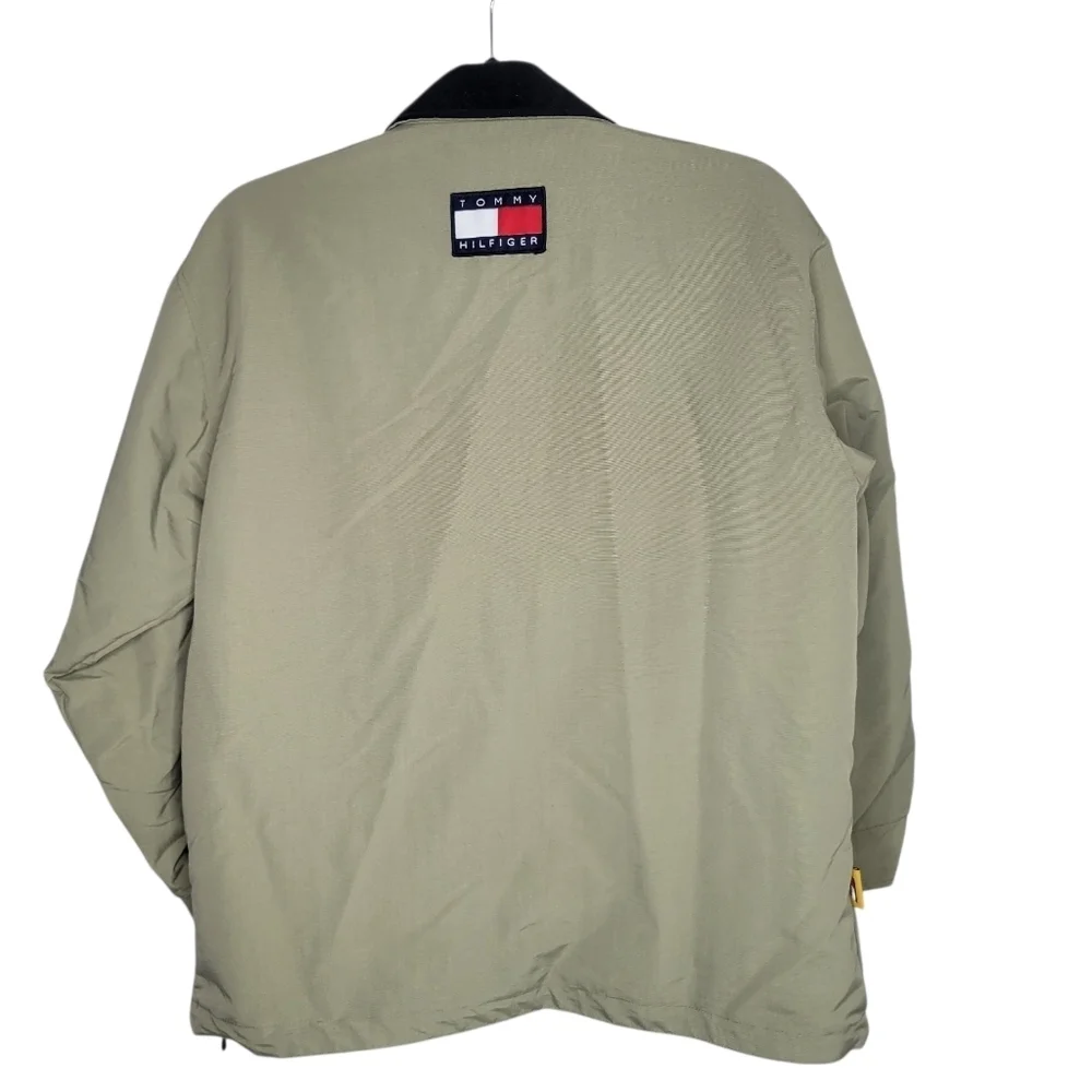 Vintage 90s Tommy Hilfiger Racing Jacket in Olive Green Size Large